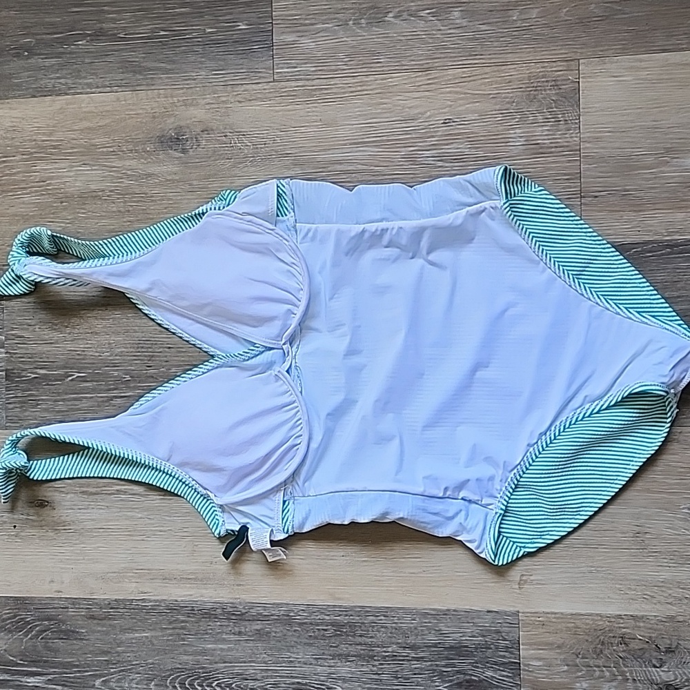 RALPH LAUREN Green Striped One-Piece Swimsuit - Picture 15 of 16